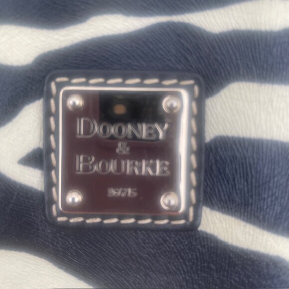 Dooney & Bourke Zebra Print Large Leather Tote Shoulder Bag Purse With Dust Bag - Picture 7 of 16